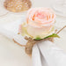 4 Silk Rose Flower Wooden Napkin Rings - Blush and Natural NAP_RING52_046