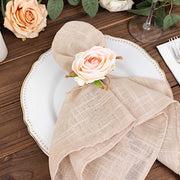 4 Silk Rose Flower Wooden Napkin Rings - Blush and Natural NAP_RING52_046