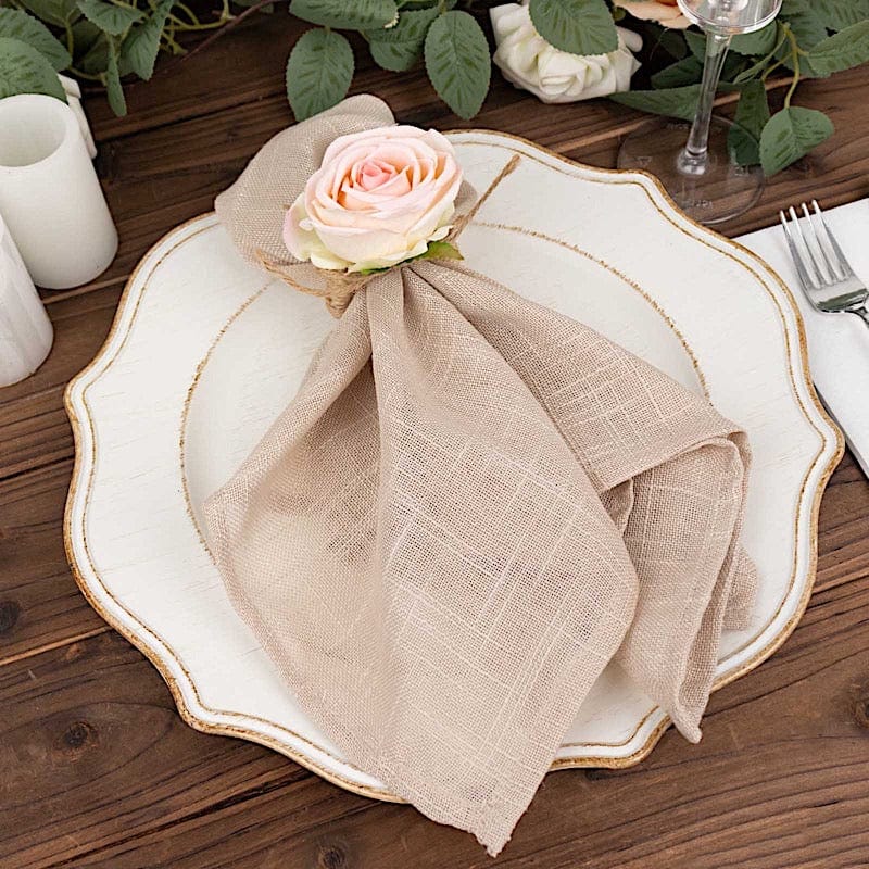 4 Silk Rose Flower Wooden Napkin Rings - Blush and Natural NAP_RING52_046