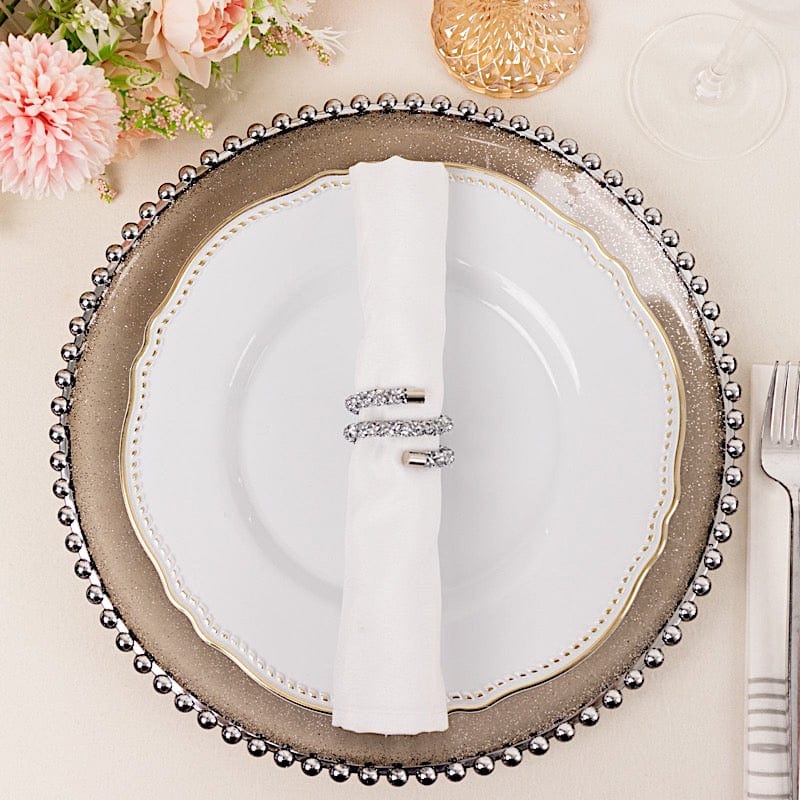 4 Sparkle Rhinestone Swirl Napkin Rings