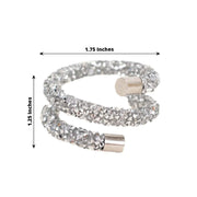 4 Sparkle Rhinestone Swirl Napkin Rings
