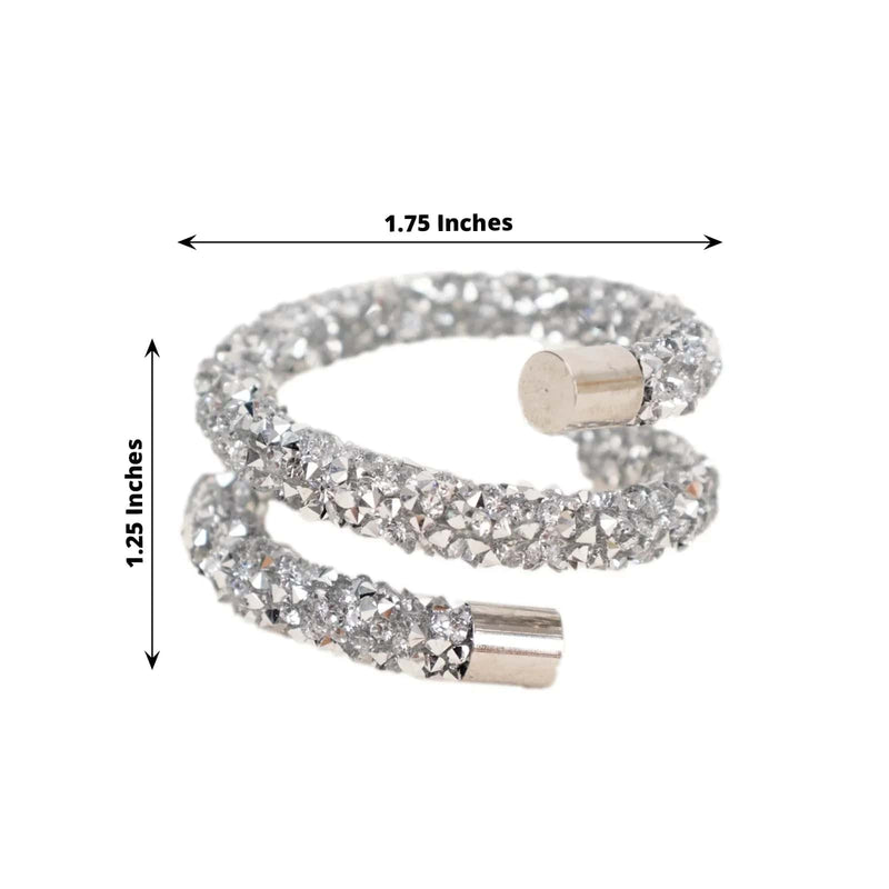 4 Sparkle Rhinestone Swirl Napkin Rings