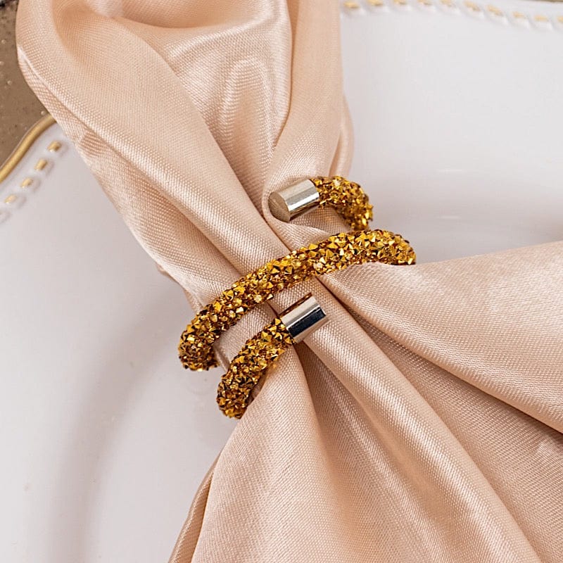 4 Sparkle Rhinestone Swirl Napkin Rings