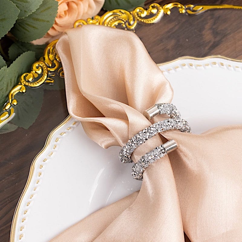 4 Sparkle Rhinestone Swirl Napkin Rings