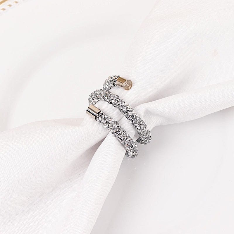 4 Sparkle Rhinestone Swirl Napkin Rings