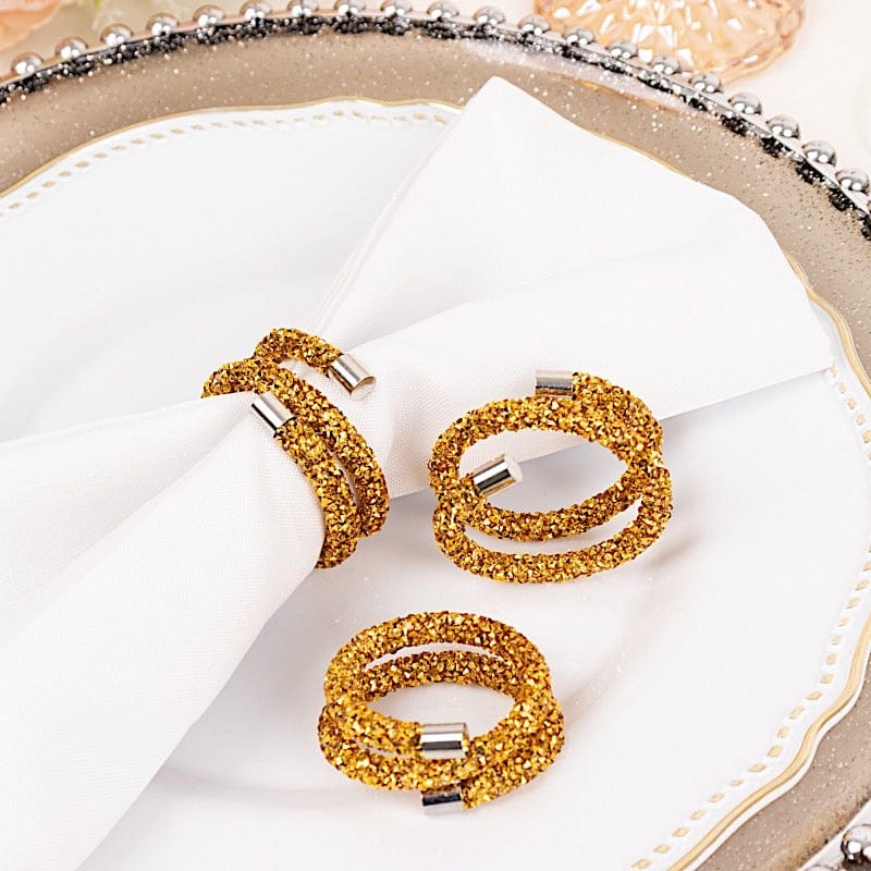 4 Sparkle Rhinestone Swirl Napkin Rings