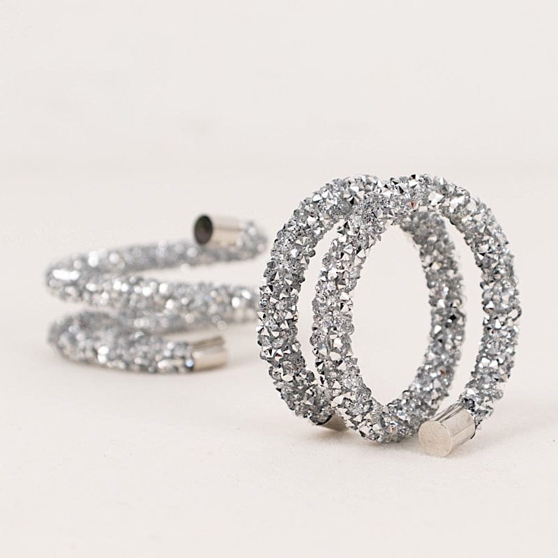 4 Sparkle Rhinestone Swirl Napkin Rings