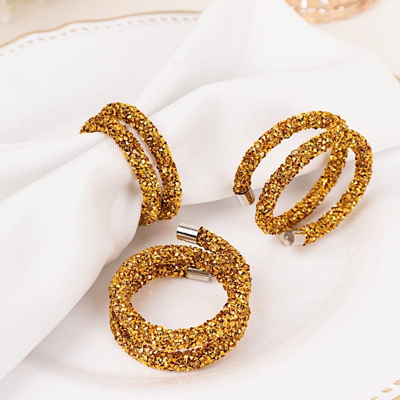 4 Sparkle Rhinestone Swirl Napkin Rings