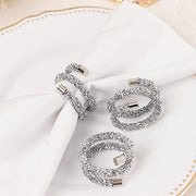 4 Sparkle Rhinestone Swirl Napkin Rings
