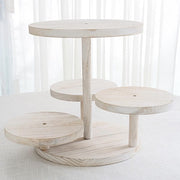 4-Tier 14" Wooden Cake Stand with Round Trays - White CAKE_WOD022_12_WHT