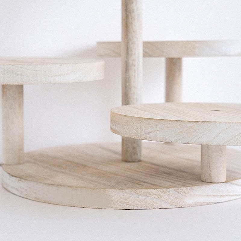 4-Tier 14" Wooden Cake Stand with Round Trays - White CAKE_WOD022_12_WHT