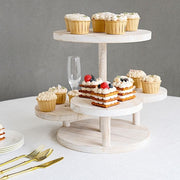 4-Tier 14" Wooden Cake Stand with Round Trays - White CAKE_WOD022_12_WHT