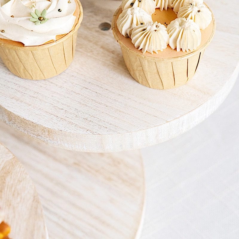 4-Tier 14" Wooden Cake Stand with Round Trays - White CAKE_WOD022_12_WHT
