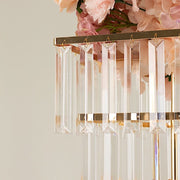 4-Tier 38" Crystal Metal Chandelier Floral Stand with Square Frame - Gold and Clear CHDLR_070S_4T_GOLD