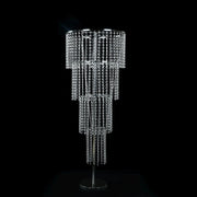 4-Tier Acrylic Beaded Chandelier Floral Stand - Silver CHDLR_072_47_SILV