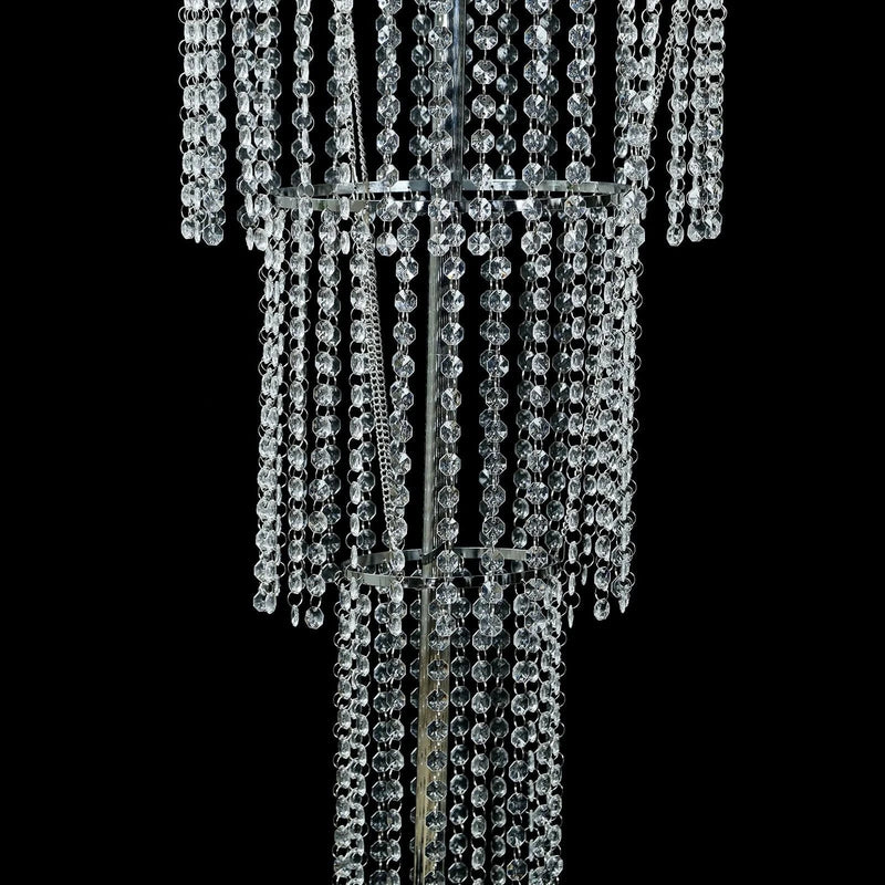 4-Tier Acrylic Beaded Chandelier Floral Stand - Silver CHDLR_072_47_SILV