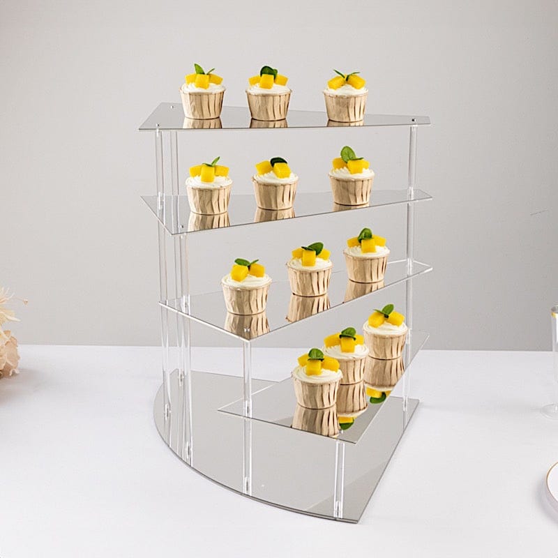 4-Tier Acrylic Cupcake Display Stand Spiral Stairway Design