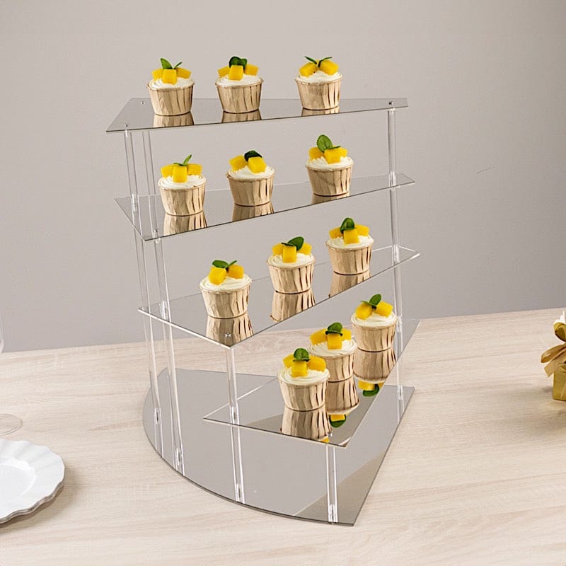 4-Tier Acrylic Cupcake Display Stand Spiral Stairway Design