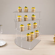 4-Tier Acrylic Cupcake Display Stand Spiral Stairway Design