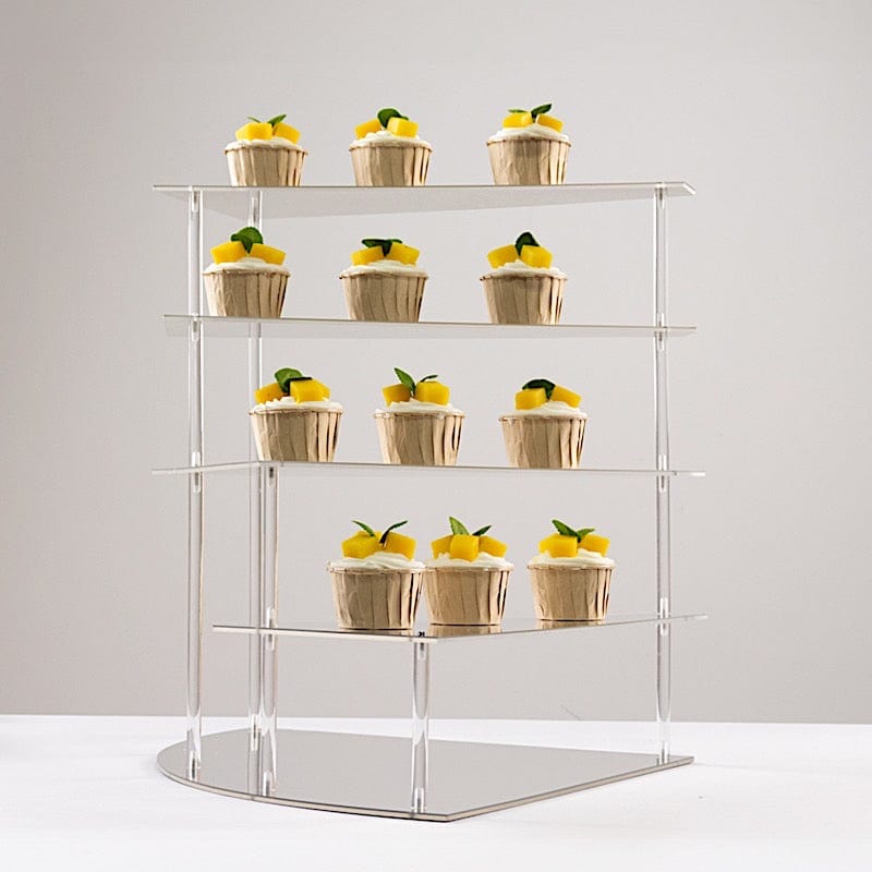 4-Tier Acrylic Cupcake Display Stand Spiral Stairway Design
