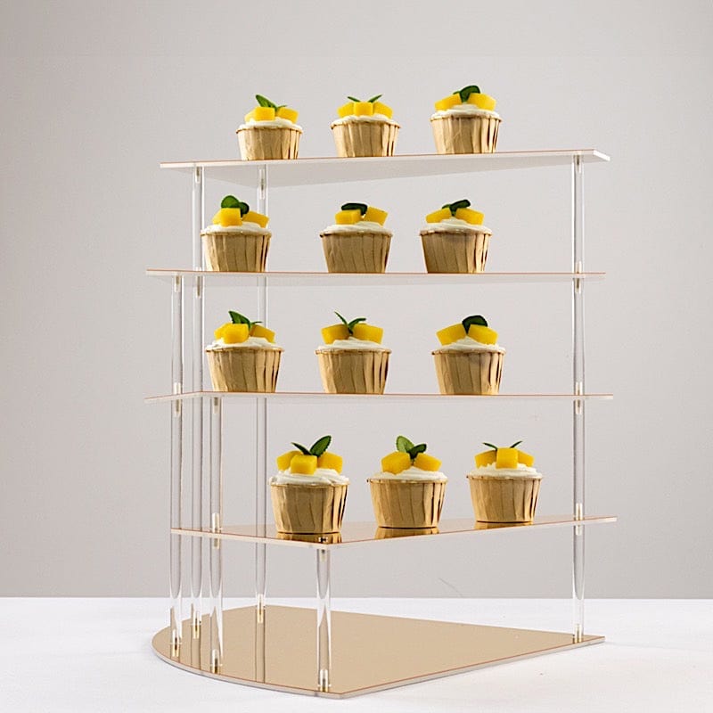 4-Tier Acrylic Cupcake Display Stand Spiral Stairway Design