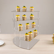 4-Tier Acrylic Cupcake Display Stand Spiral Stairway Design