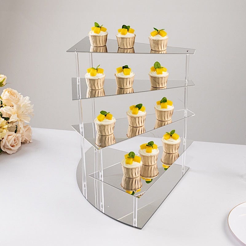 4-Tier Acrylic Cupcake Display Stand Spiral Stairway Design