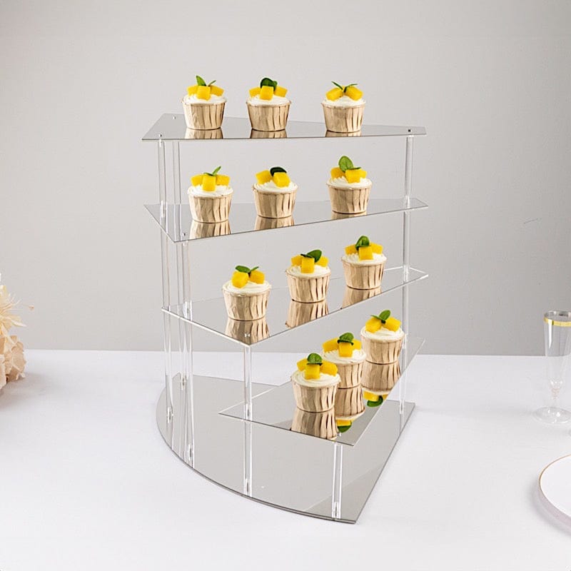 4-Tier Acrylic Cupcake Display Stand Spiral Stairway Design