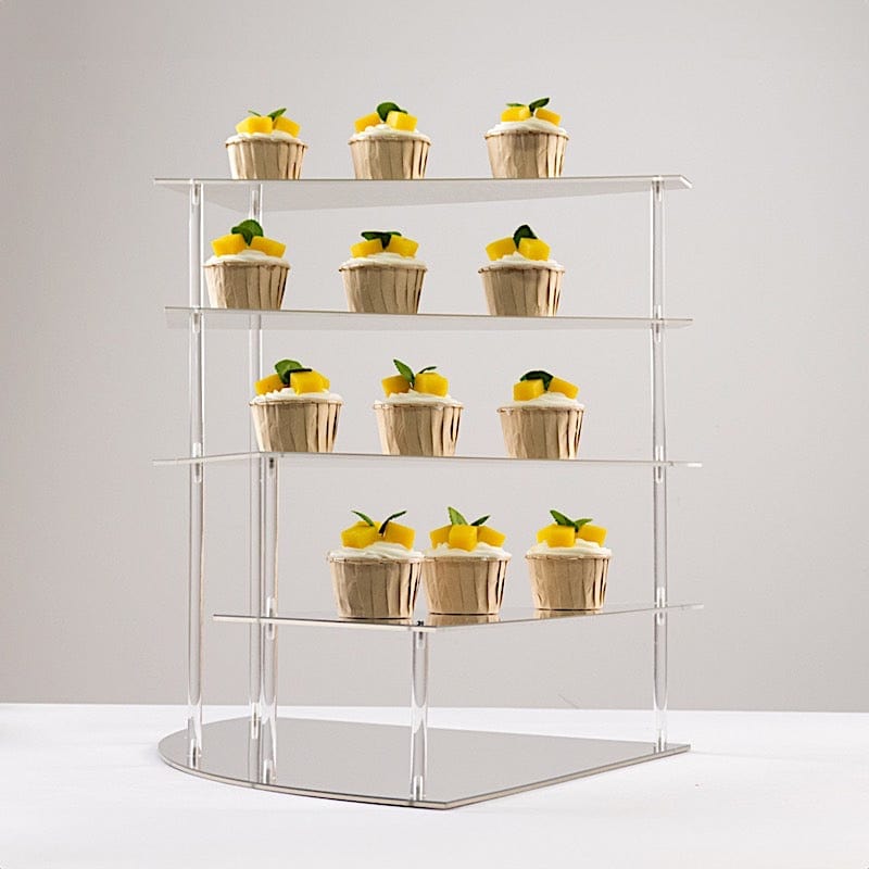 4-Tier Acrylic Cupcake Display Stand Spiral Stairway Design