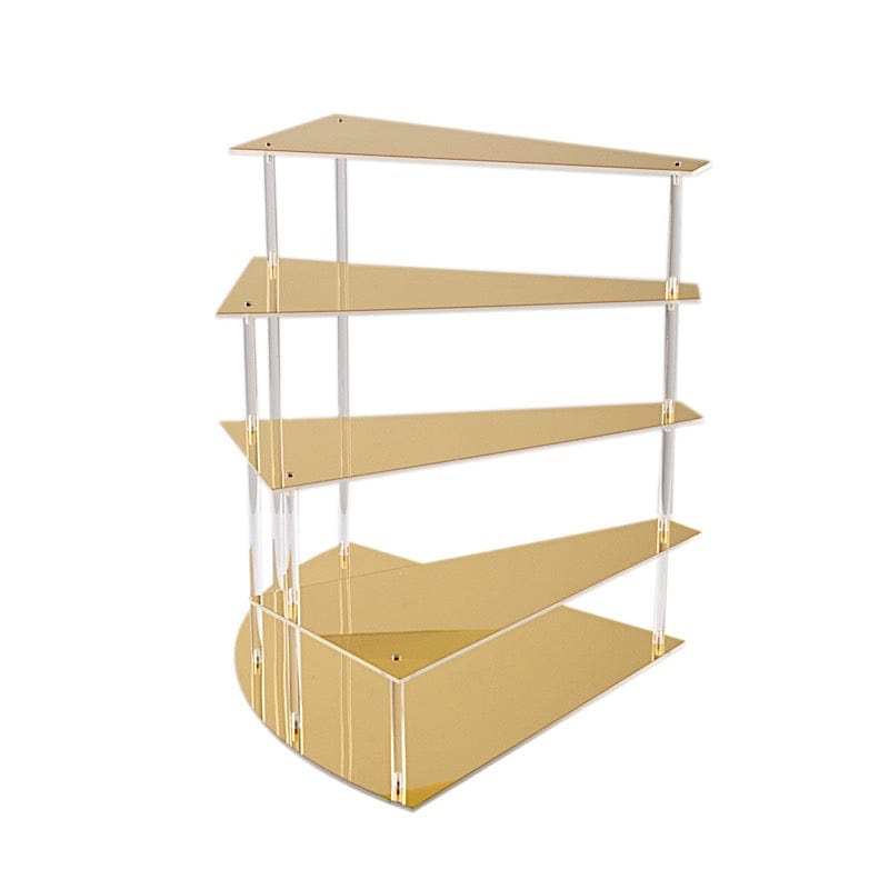 4-Tier Acrylic Cupcake Display Stand Spiral Stairway Design CAKE_PLST_TRI017_4_GOLD