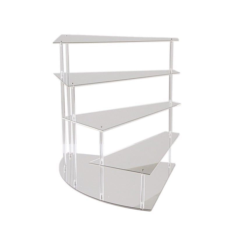 4-Tier Acrylic Cupcake Display Stand Spiral Stairway Design CAKE_PLST_TRI017_4_SILV