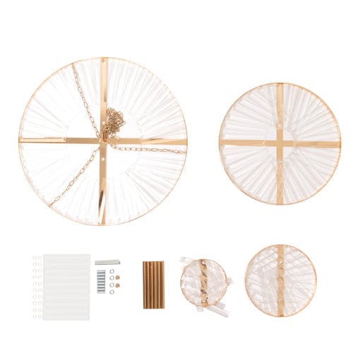 4-Tier Round Crystal Pendant Chandelier with Metal Frame - Clear and Gold CHDLR_HANG070R_4T_GOLD