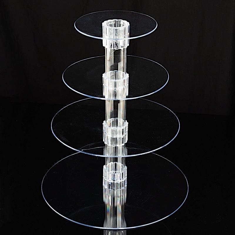 4 Tiers 14" Acrylic Cupcake Stand Set - Clear CAKE_STND_R4A