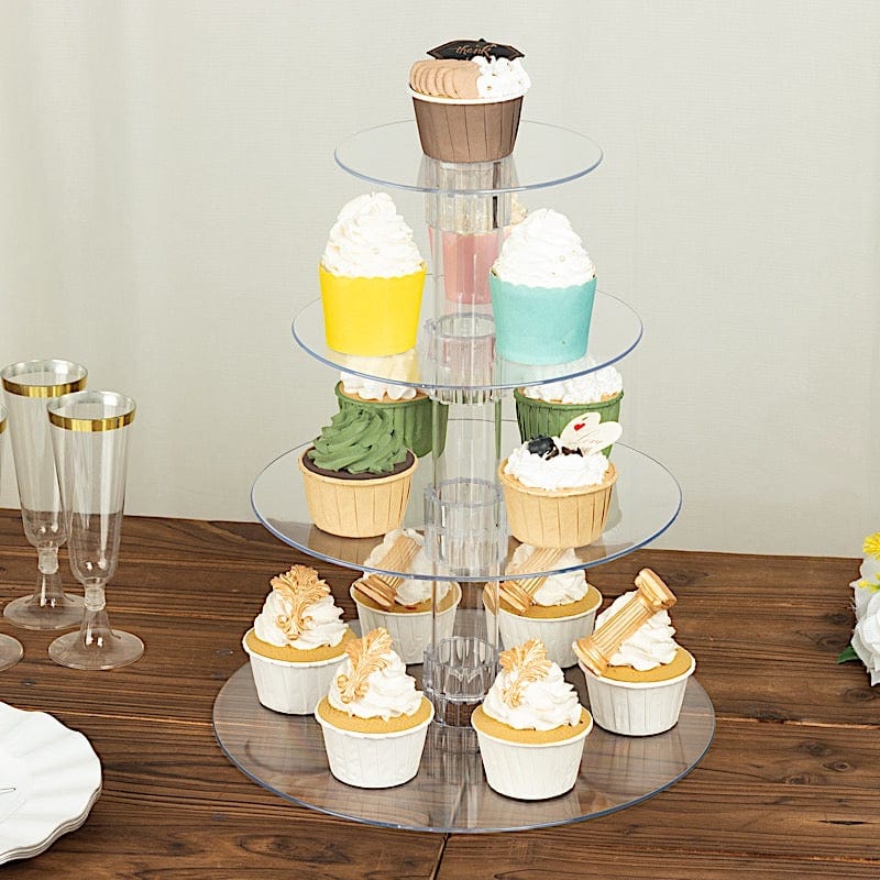 4 Tiers 14" Acrylic Cupcake Stand Set - Clear CAKE_STND_R4A