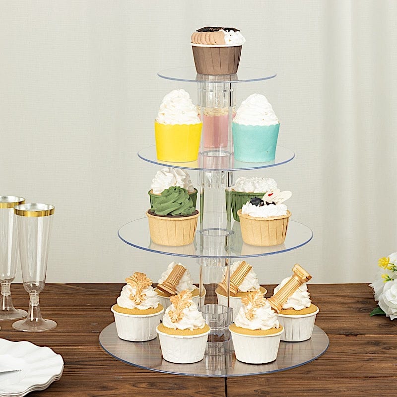 4 Tiers 14" Acrylic Cupcake Stand Set - Clear CAKE_STND_R4A