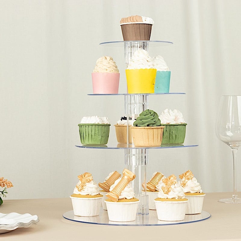 4 Tiers 14" Acrylic Cupcake Stand Set - Clear CAKE_STND_R4A