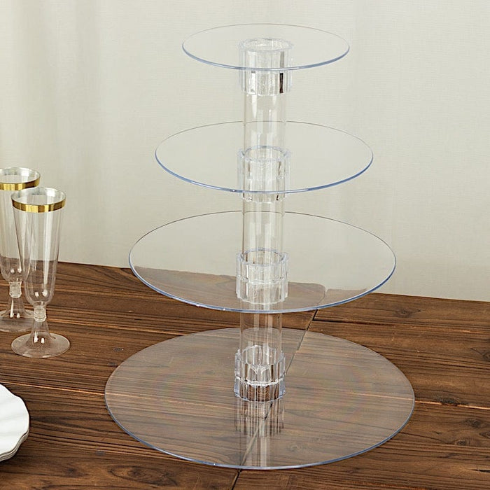 4 Tiers 14" Acrylic Cupcake Stand Set - Clear CAKE_STND_R4A