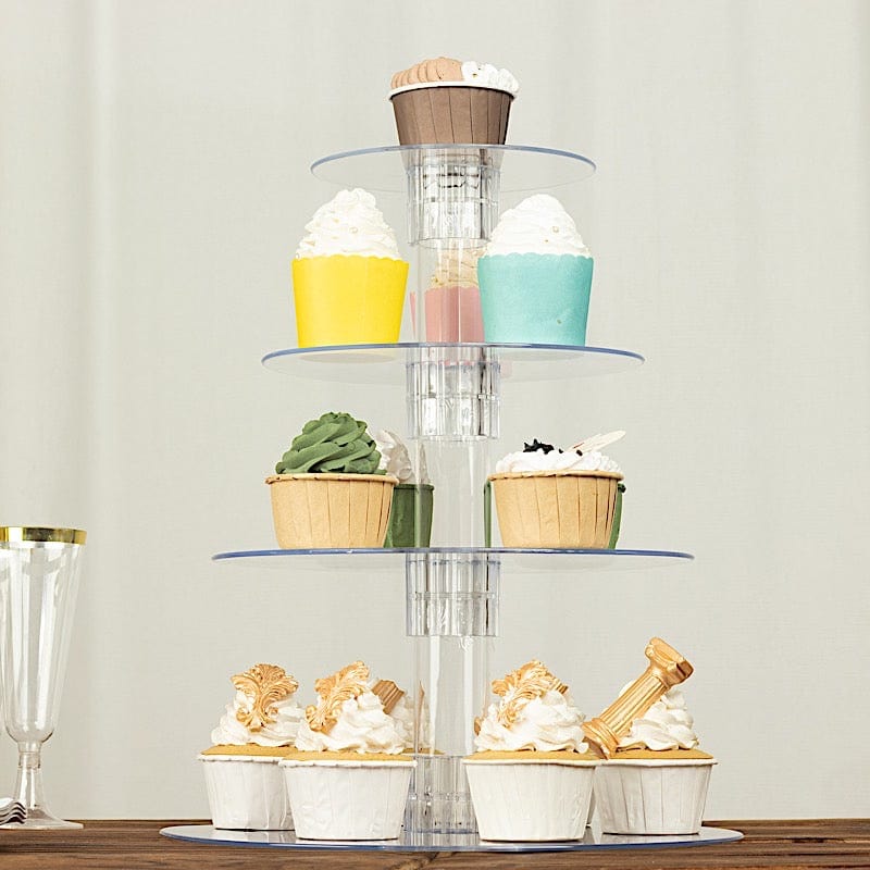 4 Tiers 14" Acrylic Cupcake Stand Set - Clear CAKE_STND_R4A