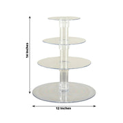 4 Tiers 14" Acrylic Cupcake Stand Set - Clear CAKE_STND_R4A