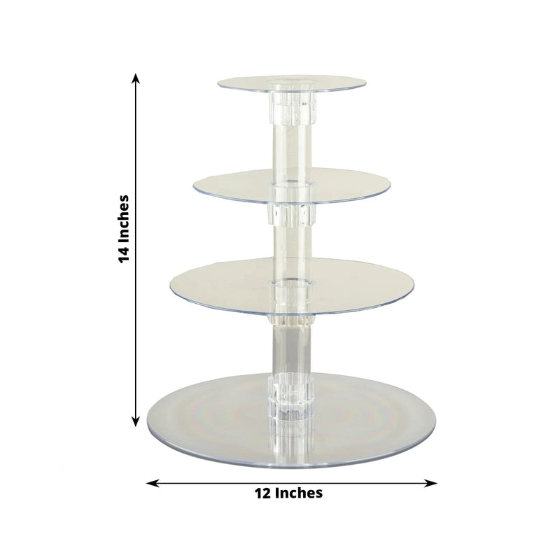 4 Tiers 14" Acrylic Cupcake Stand Set - Clear CAKE_STND_R4A