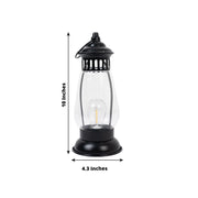 4 Vintage 10" Battery-Operated Metal LED Lanterns - Black CAND_LANT011_9_BLK