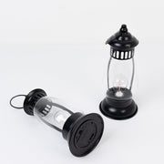 4 Vintage 10" Battery-Operated Metal LED Lanterns - Black CAND_LANT011_9_BLK