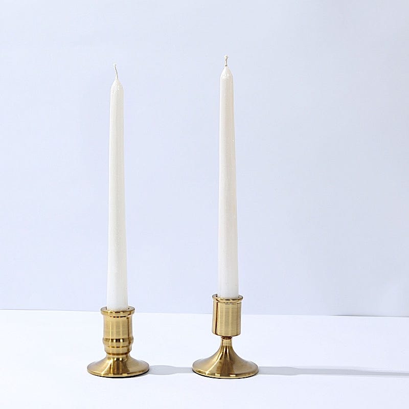 4 Vintage Metal Taper Candle Holders - Gold CAND_HOLD_TP010_GOLD
