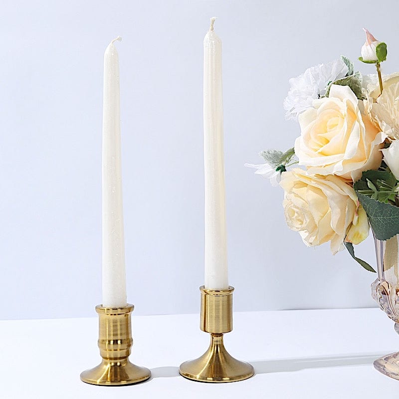 4 Vintage Metal Taper Candle Holders - Gold CAND_HOLD_TP010_GOLD