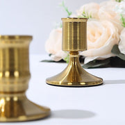 4 Vintage Metal Taper Candle Holders - Gold CAND_HOLD_TP010_GOLD