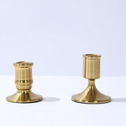4 Vintage Metal Taper Candle Holders - Gold CAND_HOLD_TP010_GOLD