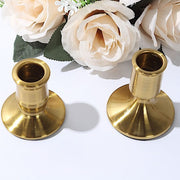 4 Vintage Metal Taper Candle Holders - Gold CAND_HOLD_TP010_GOLD