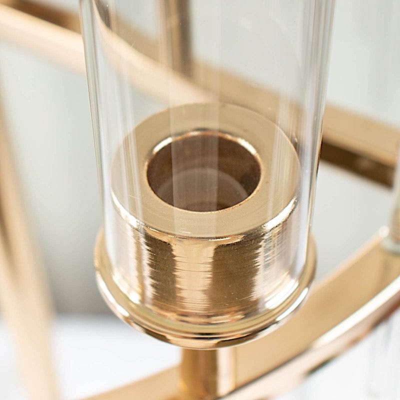 40" Round 9 Arm Cluster Taper Candelabra Candlestick Holder with Drip Accents - Gold CHDLR_CAND_035RND_9_GOLD