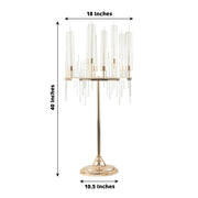 40" Round 9 Arm Cluster Taper Candelabra Candlestick Holder with Drip Accents - Gold CHDLR_CAND_035RND_9_GOLD