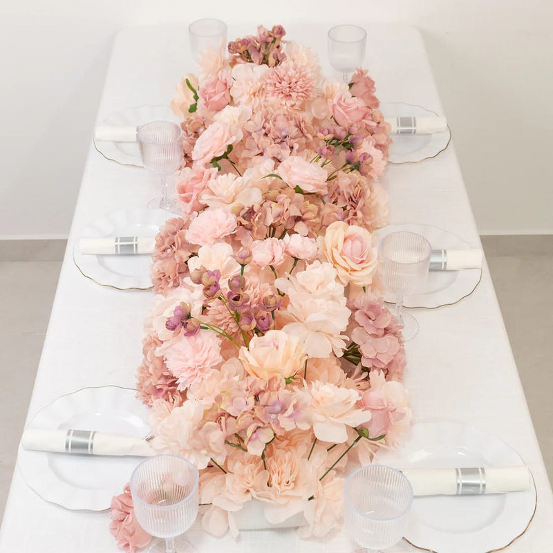 40" x 16" Pre-Arranged Assorted Silk Flower Runner